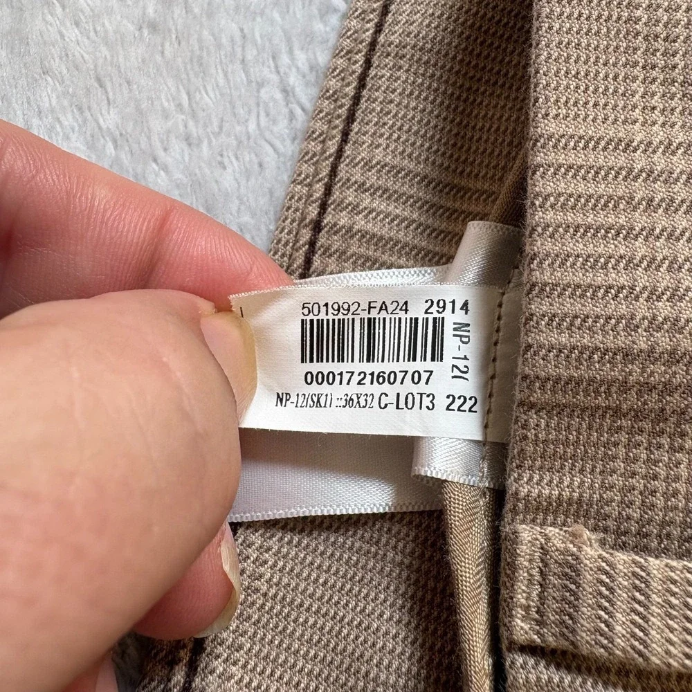 Banana Republic Dress Pant Mens 36x32 Beige Textured Formal Slim Fit Tapered Leg
